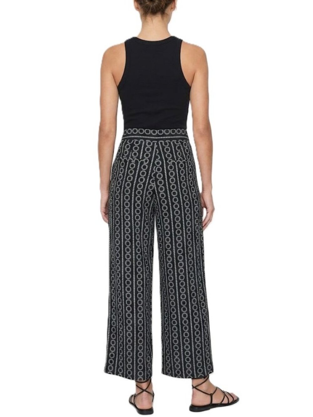 & OTHER STORIES Stockholm Atelier Wide Leg Cropped Pants Size 8 Black White